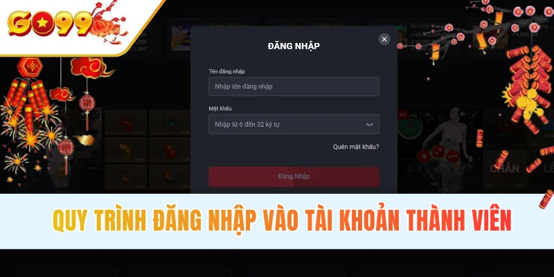 Quy trình đăng nhập vào tài khoản game của hội viên